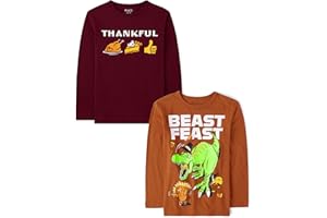 The Children's Place Unisex-Child All Holidays,Birthdays Long Sleeve Graphic T-Shirts,2 Pack