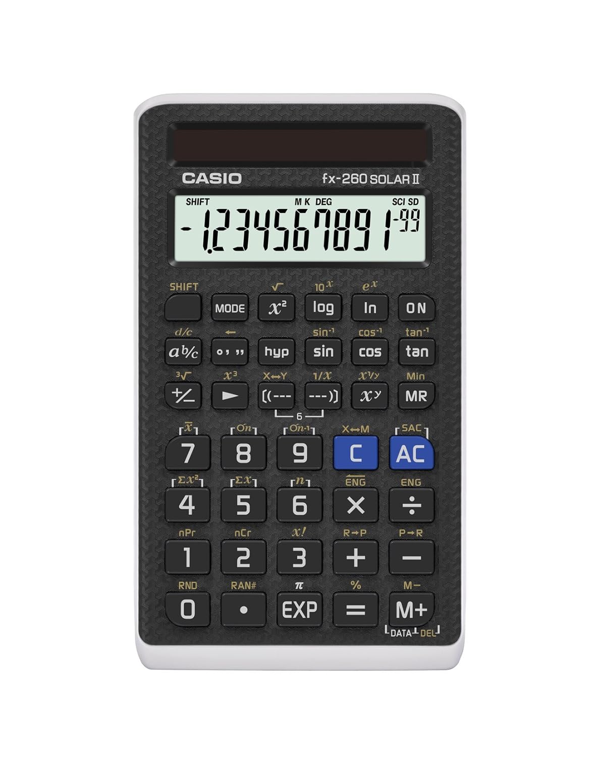 Amazon.com : Casio Scientific Calculator Black, 3" W x 5" H, 2.25 (FX-260  SOLARII-S-IH) : Office Products