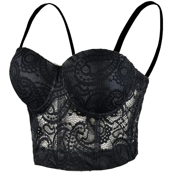 Amazon.com: ELLACCI Women's Floral Lace Bustier Crop Top
