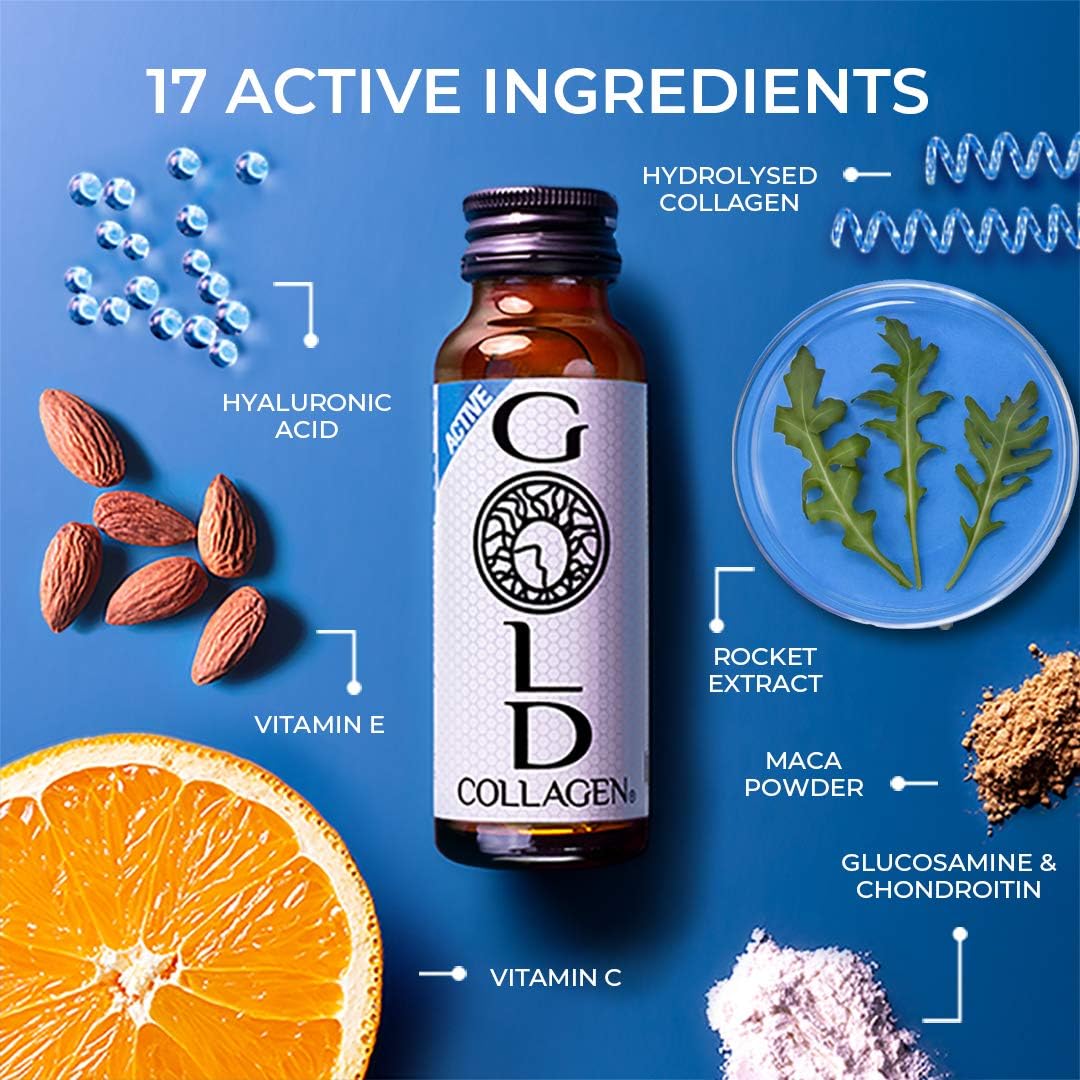 GOLD COLLAGEN Active, Collagen Supplements for Women & Men with Vitamin C and Glucosamine - Image 5