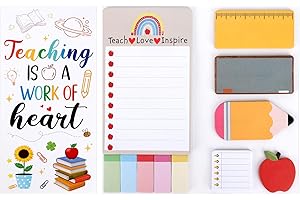 Bluckincle Gifts for Teachers,Cute Teacher Sticky Notes Christmas Stocking Stuffers Teacher Gifts Under 10 Dollars Teachers Deals Supplies for School Office Classroom -Thank You Appreciation Valenties