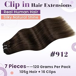 LaaVoo Clip in Hair Extensions Real Human Hair