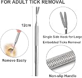 EasyULT 3Pcs Tick Remover Tool Set Stainless Steel Tick Hook Tweezers Kit view 2