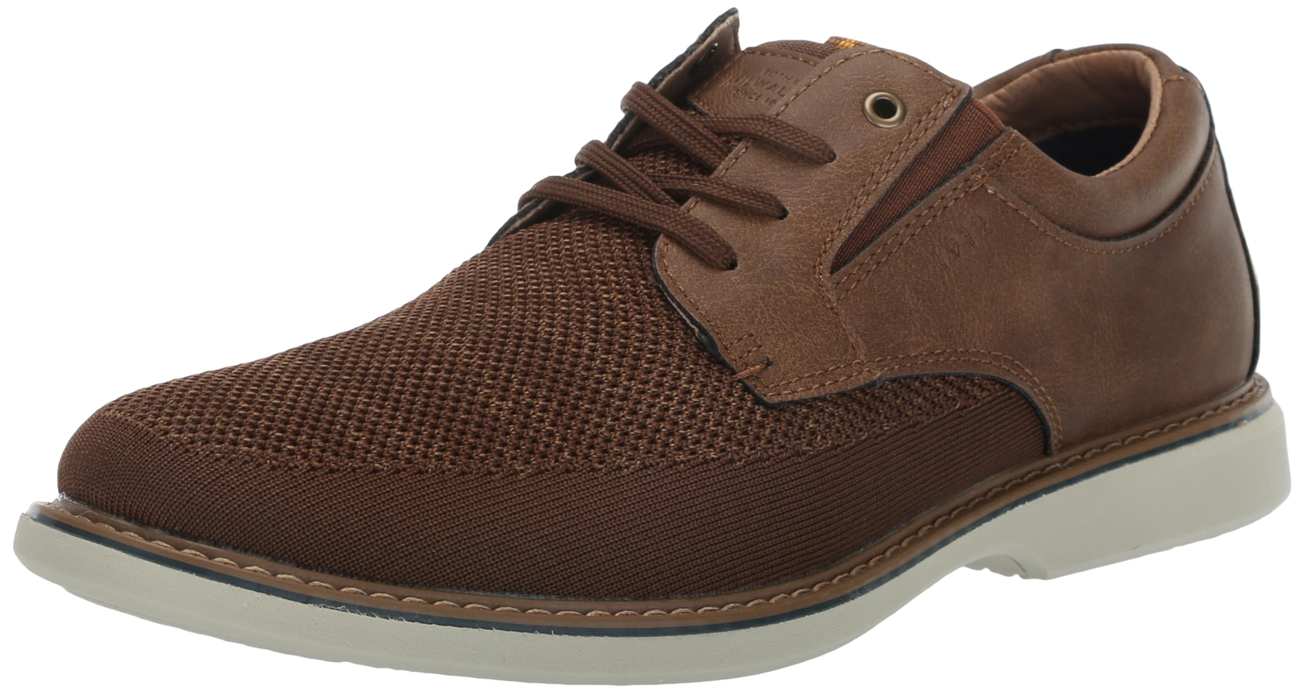 Nunn Bush Men’s Otto Plain Toe Knit Oxford Lace Up with Lightweight Sole, Tan, 7.5 Medium