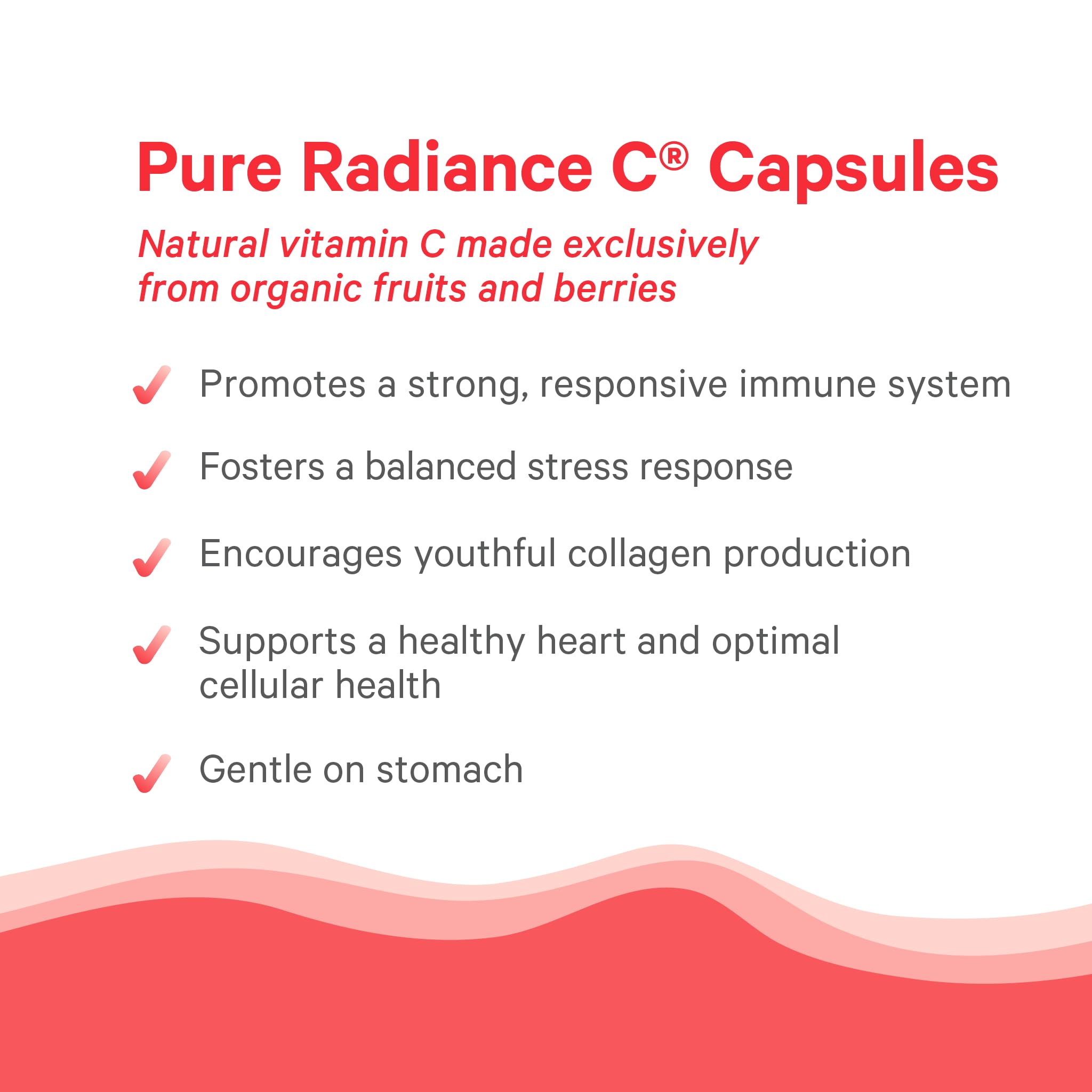 PURE SYNERGY Pure Radiance C – Organic Vitamin C Capsules | 100% Whole Food Supplement, Non-GMO, Camu Camu Extract with Natural Immune & Collagen Support – 90 Capsules