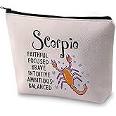 Zodiac Sign Cosmetic Bag Horoscope Makeup Bag 12 Constellation Birthday Gift for Astrology Lover (Scorpio)