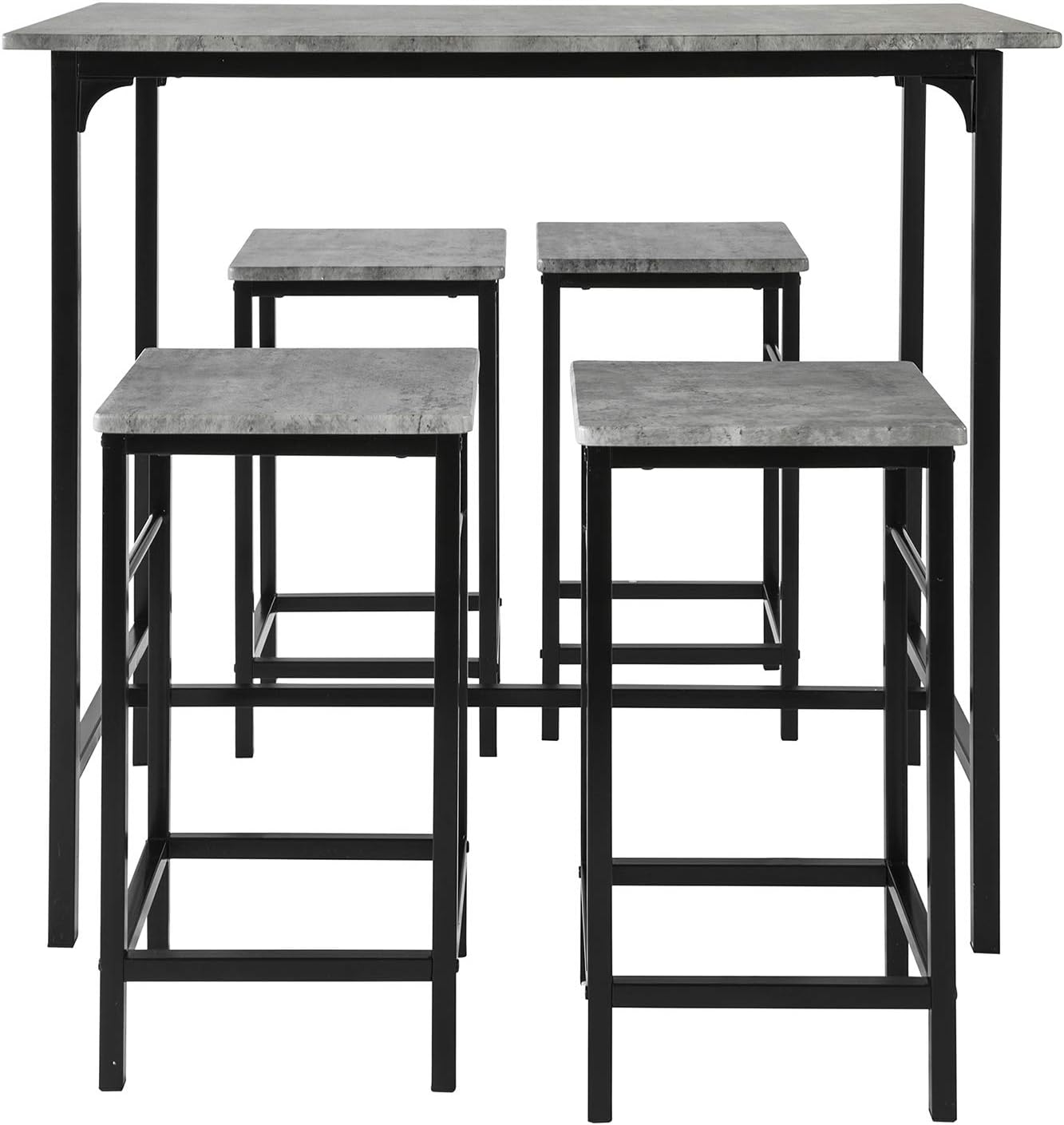 Haotian OGT11-HG, 5 Piece Dining Set, Dining Table with 4Stools, Home Kitchen Breakfast Table, Bar Table Set, Bar Table with 4 Bar Stools, Kitchen Counter with Bar Chairs - Table & Chair Sets
