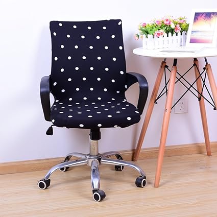 Yiwant Stretch Removable Washable Office Chair Cover Protector Seat Slipcover For Low Back Computer Chair Swivel Chair Adjustable Chair Desk