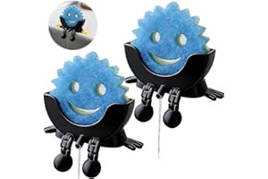 Cute Hanging Sponge Holder with Drainage, Funny Sink Sponge Holder with Arms & Legs & 3D Printing Design for Kitchen Sink and