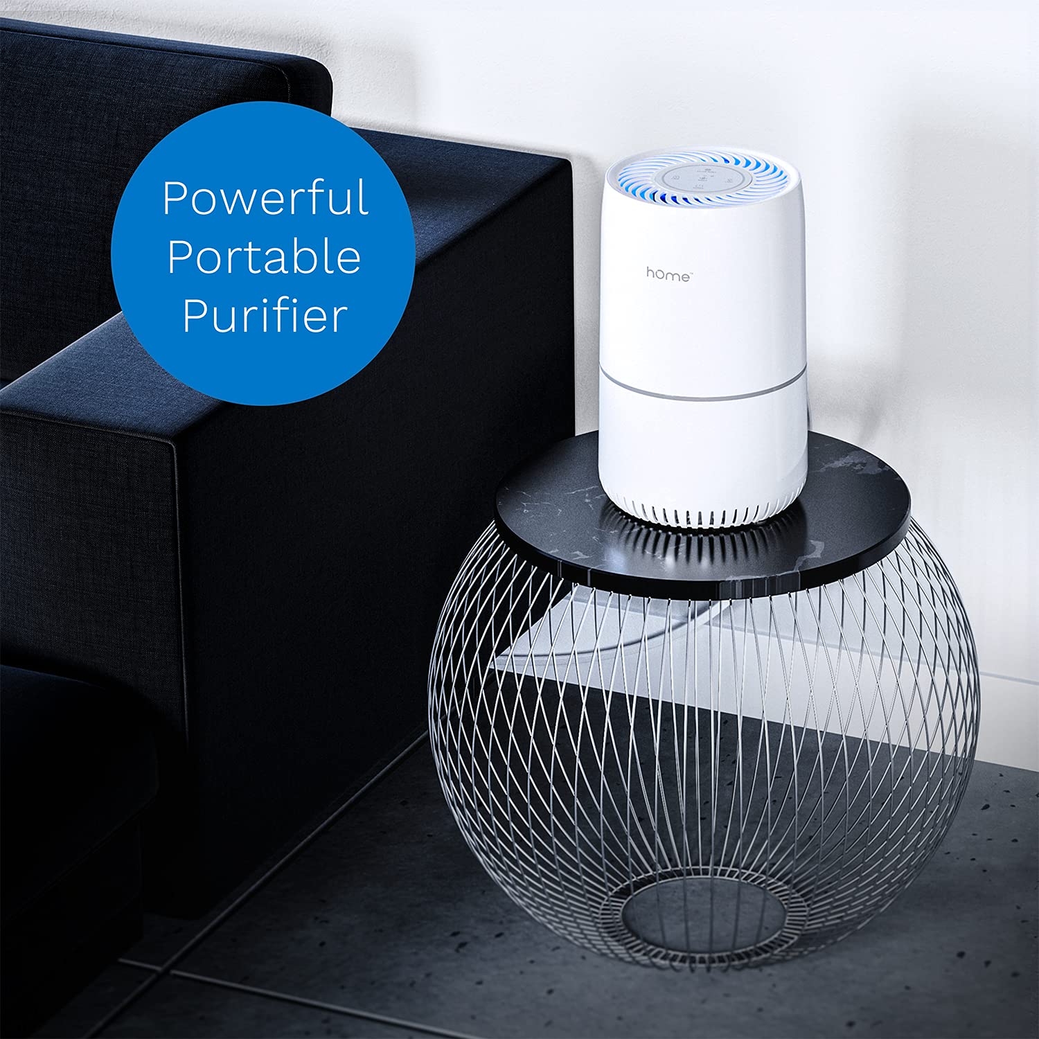 hOmeLabs True HEPA Air Purifier with H13 Filter - Removes 99.97% of Airborne Particles with Activated Carbon and 3-Stage Filtration to Significantly Improve Indoor Air Quality
