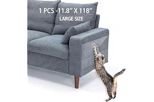 IRWU Cat Scratch Furniture Protector - Large Size Clear Smooth Anti Scratch Deterrent Tape, Guard for Leather Couch/Sofa - 11.8'' X 118''
