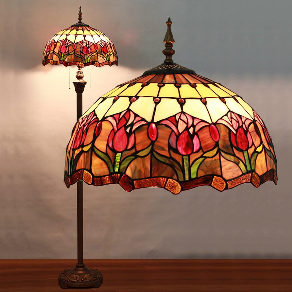 16 Inch Tiffany European Retro Living Room Floor Lamp Bedroom Den Pastoral Wedding Decorative Bar Lighting Art Features