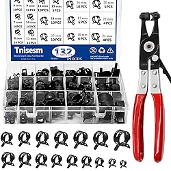 132Pcs 6-25mm Spring Band Hose Clamps With Swivel