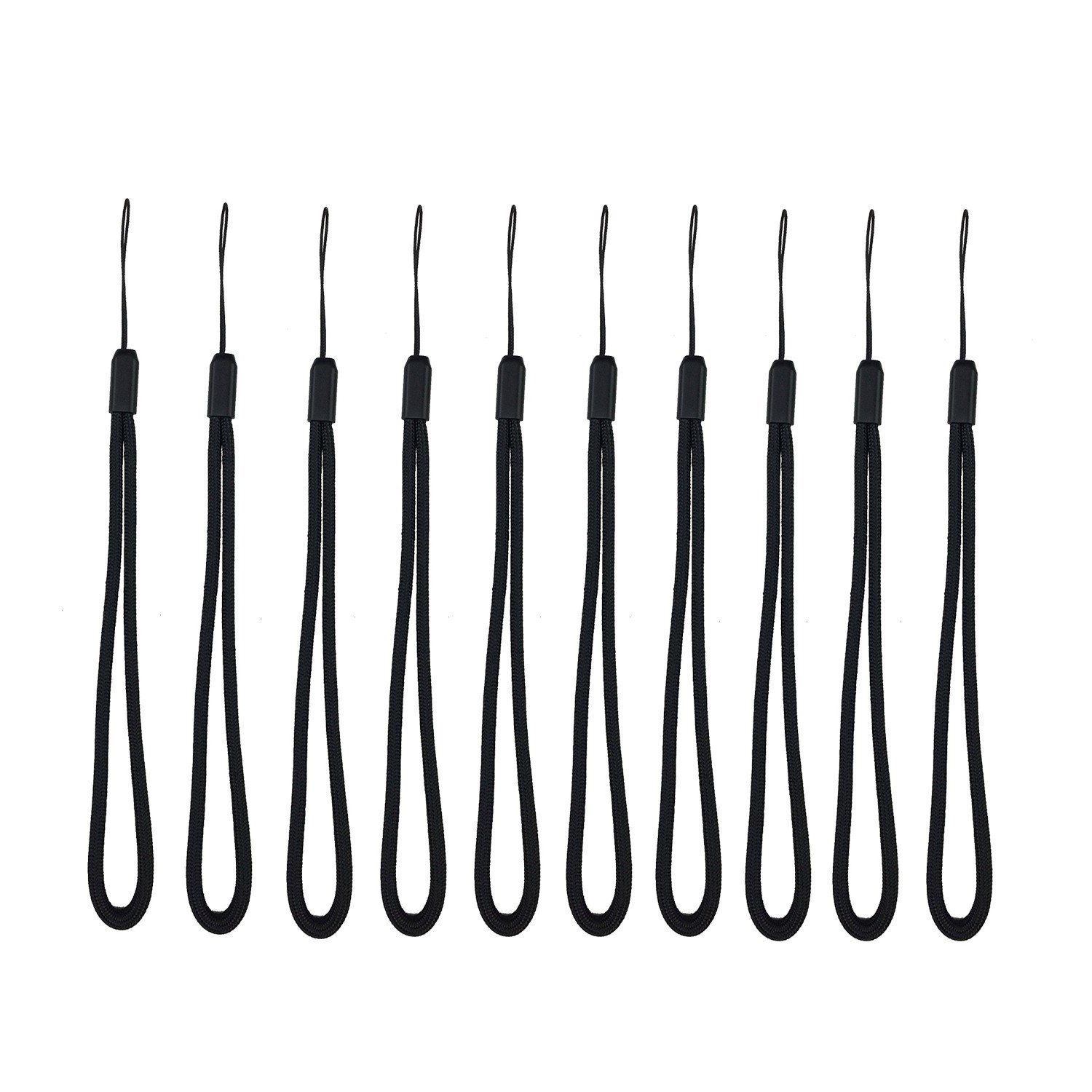 Yaxiny Hand Wrist Strap Lanyard for Cell Phone, USB Flash Drive, Mp3, Mp4, Mini Camera (100pcs, Black)