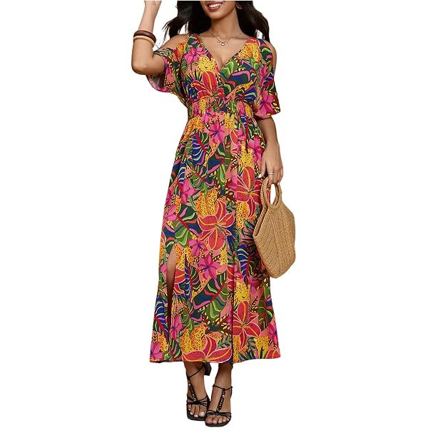 floral beach dress for ladies Audrey Dress in Hydrangea Walk in Blue, M main image 0