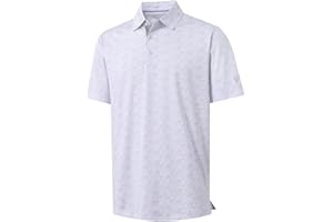 M MAELREG Mens Golf Shirt Short Sleeve Dry Fit Print Moisture Wicking Performance Patterns Collared Polo Shirt