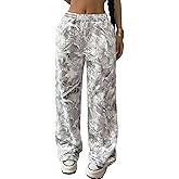MakeMeChic Girl's Camo Sweatpants Elastic Waist Wide Leg Baggy Pants
