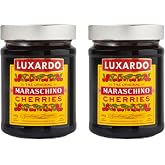 Luxardo Gourmet Cocktail Maraschino Cherries | for Old Fashioned, Manhattan and Desserts | Packed in Special Protective Bubble | Approximately 65 Cherries Per 400G Jar. [Pack of 2]