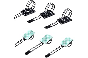 RAYTOUR 50 Pieces Cable Management Desk Wire Organizer Cable Ties Zip Ties Adhesive Cord Clips Cord Keeper Desk Wire Management