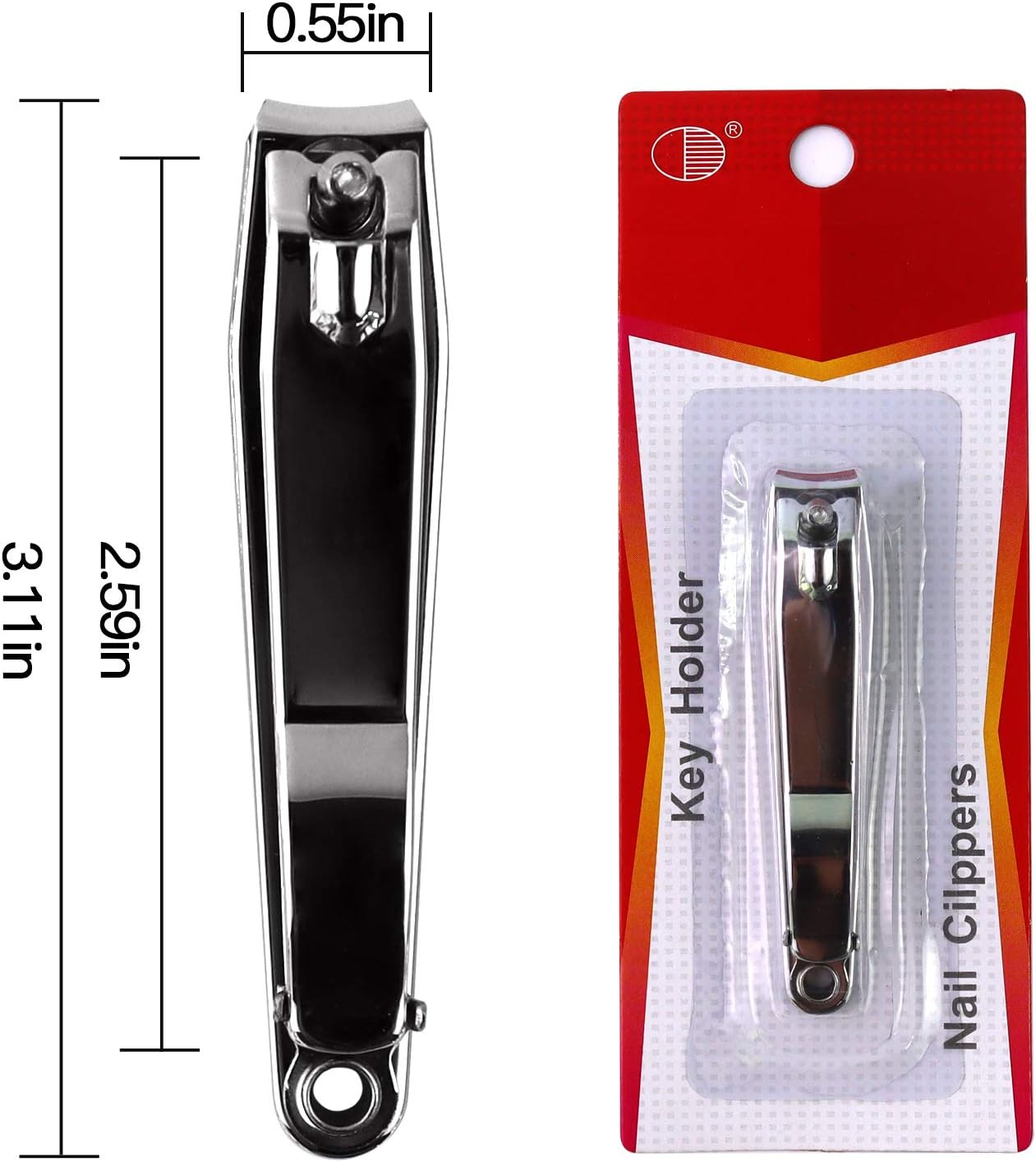 Svipear Nail Clippers with Nail File, No Splash Fingernail Toenail Clippers Nail Cutter Set, Silver Stainless Steel, Good Gift for Women and Men (1 Pieces): Health & Personal Care