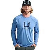 HUK Mens Kc Scott Patterned Icon Crew, Performance Long Sleeve Fishing Shirt