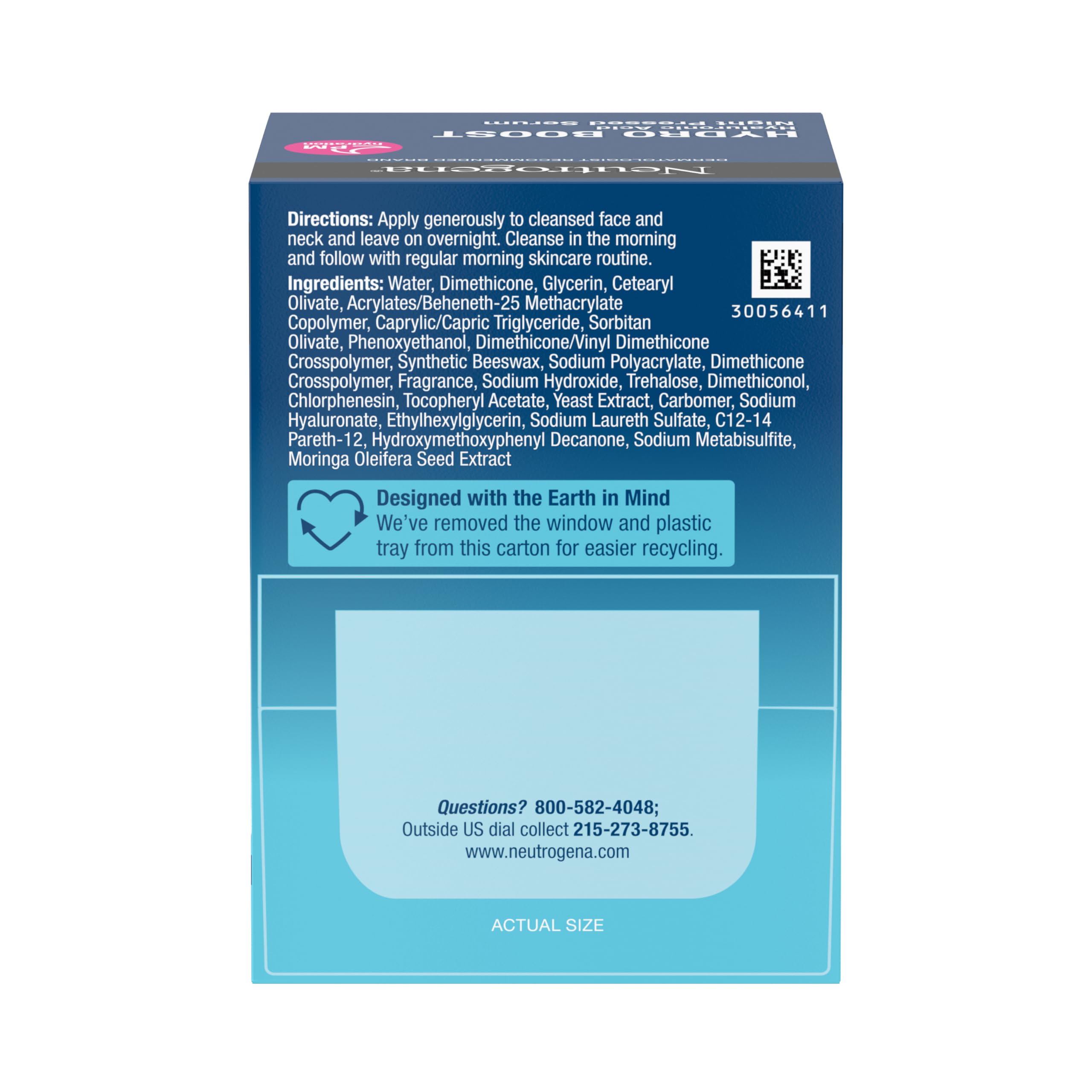Neutrogena Hydro Boost Night Pressed Serum - with Hyaluronic Acid & Antioxidants, Hydrating Face Moisturizer that Restores & Revitalizes Skin Overnight, for Normal to Extra Dry Skin, 1.7 oz