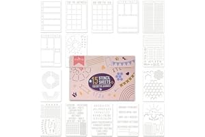 ZICOTO Easy to Use Stencil Set for Dotted Journals - Time Saving Planner Accessories/Supplies Kit Makes Creating Layouts Easy - Incl. Bullet Point Checklists, Daily/Weekly/Monthly Calendars