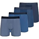TAHARI Mens Microfiber Boxer Briefs Pack of 4, Luxe Microfiber Underwear for Men, Smooth Stretch Rayon