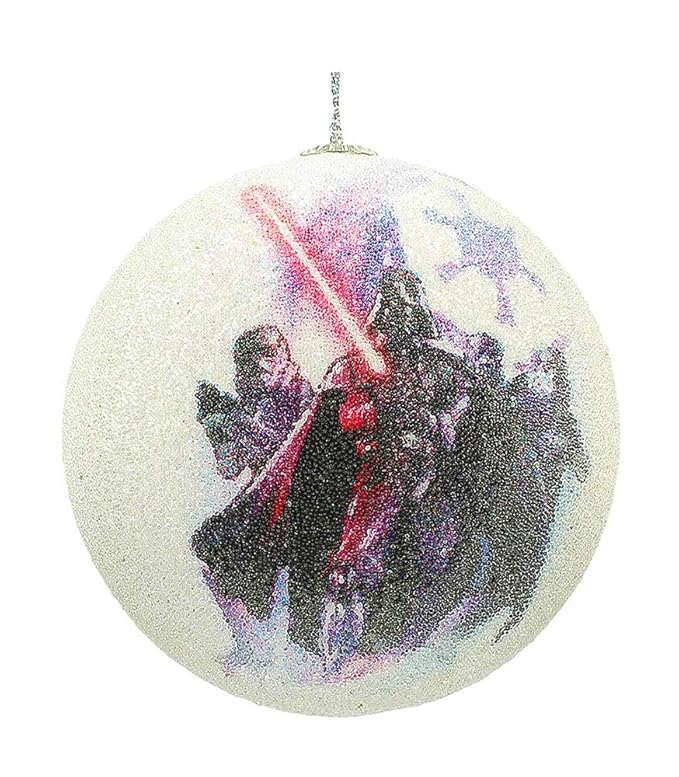 Star Wars Vader und Stormtroopers Weihnachtskugel, weiß, 8 x 8 x 8