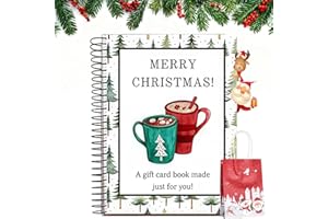 HMMIA Christmas Gift Card Book, 5x8 Inch DIY Spiral Bound GiftCard Book with Surprises on Every Page, Colorful Merry Christmas Cards Books for College Student Graduation Gifts Family Friends(# C)