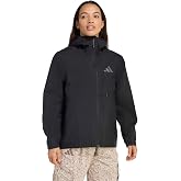 adidas Womens Terrex Multi 2 Layer Climaproof Rain Jacket Hiking Athletic Outerwear Casual - Black