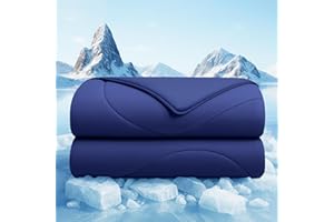 BESTGLORY Cooling Comforter Queen Size, Cooling Blankets for Hot Sleepers and Night Sweats, Double Sided Cool Q-Max>0.45, Lightweight and Breathable Absorb Heat Soft Summer Ice Blanket 90"×90" Inches, Navy