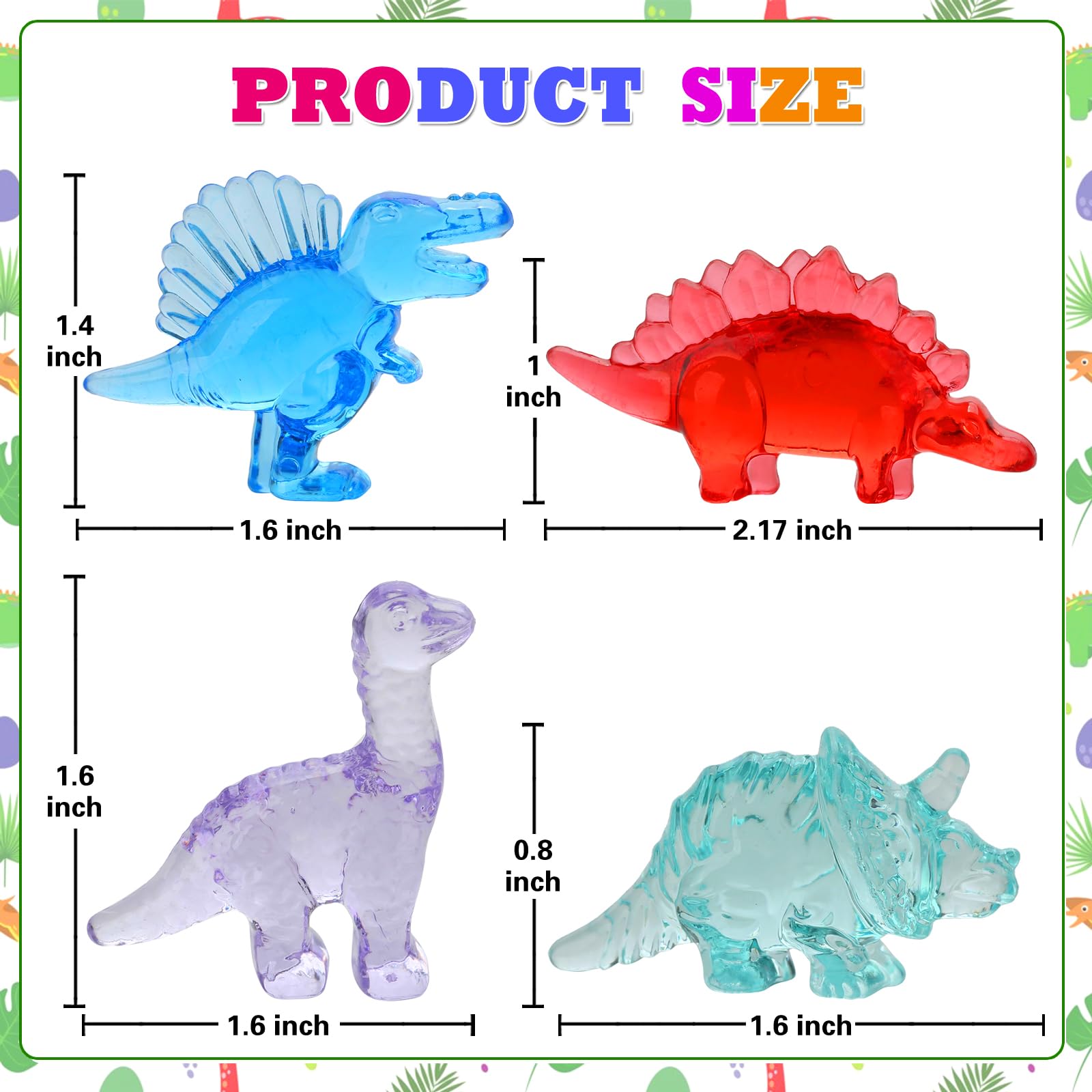 TOUCH TOP Mini Animals Figures to Hide, 60 pcs Mini Dinosaur Figures Sensory Bin Treasure Prize Box Toys for Kids Classroom Mini Resin Dinosaurs Party Favors Vase Filler