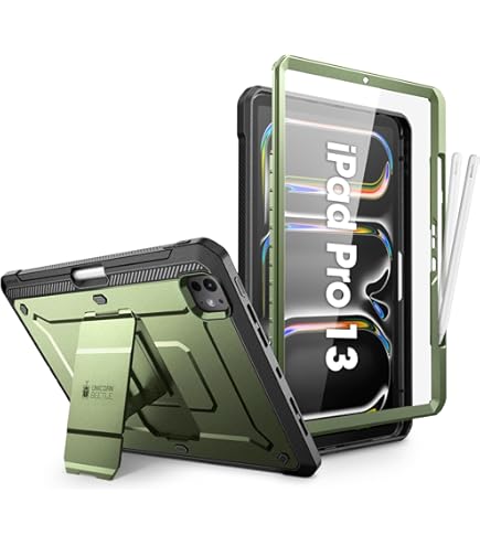 Soke Case For IPad Air 13 Inch M3/M2 (2025/2024),iPad Pro 13 Inch M4,iPad Pro 12.9(2022 2021 2020,6th/5th/4th Gen), Rugged Shockproof Protective Cover With Built-in Kickstand - Alpine Green - View #4