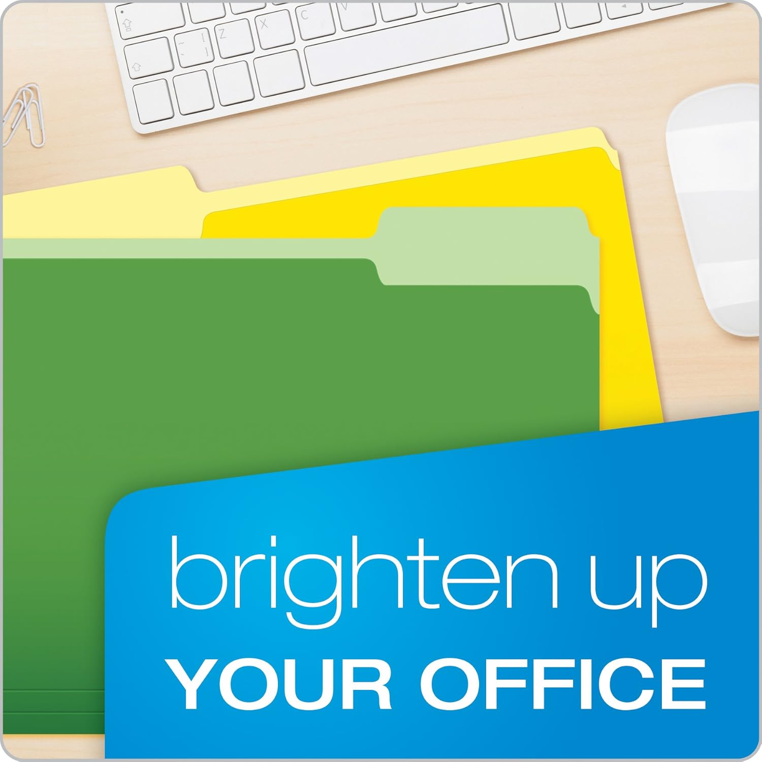 Pendaflex Two-Tone Color File Folders, Letter Size, Assorted Colors, 1/3 Cut, 100 per box (152 1/3 ASST) : Colored File Folders : Office Products