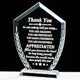 Movdyka Thank You Gift for Women Men, Engraved Crystal Appreciation Plaque | Appreciation Gifts for Teacher Nurse Coworker Leader, Inspirational Gratitude Keepsake, Home Office Desk Decor