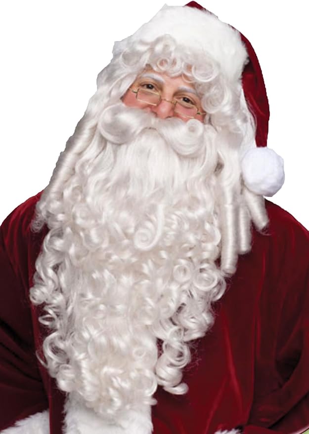 Super Deluxe Santa Claus Wig and Beard Set Costume
