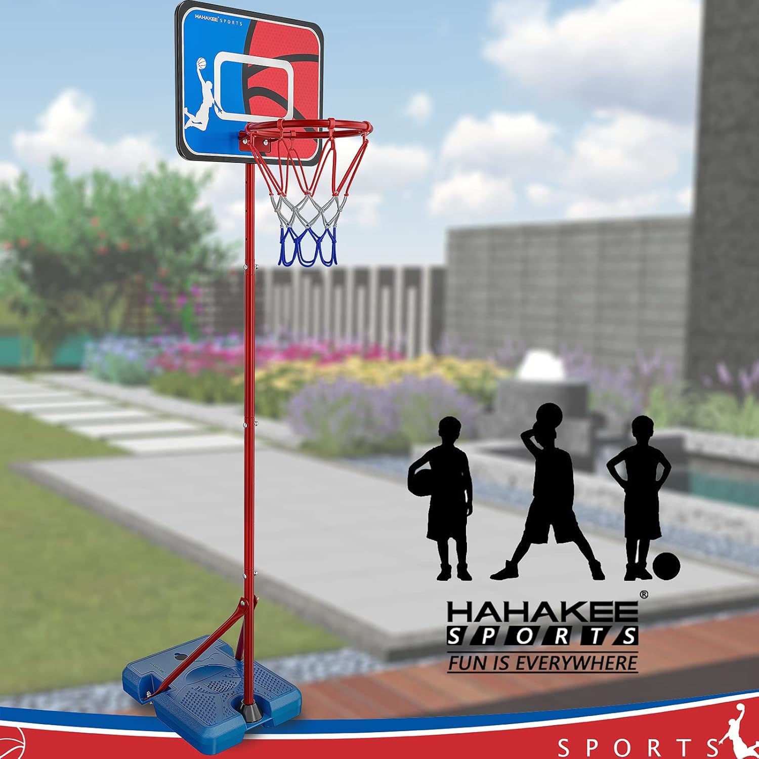 HAHAKEE Basketball Hoop for Kids,Height-Adjustable 3.2FT-5.4FT,Indoor and Outdoor for Boys and Girls,Easy Assemble: Toys & Games