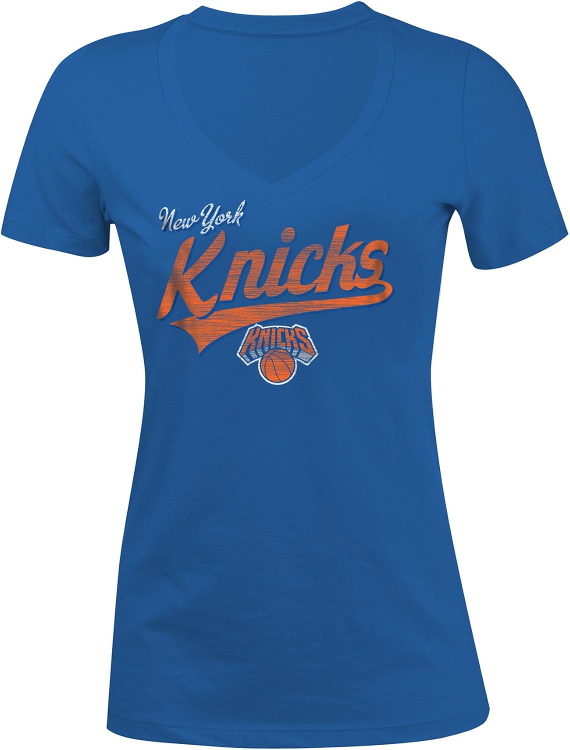 NBA New York Knicks DamenTShirt, kurzärmlig, VAusschnitt, 100