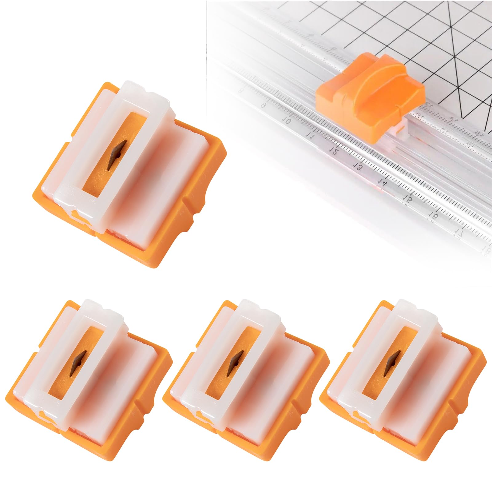 Replacement Cutting Blades with Safe Pressing Design, 4 PCS Paper Cutter Replacement Blades, Paper Trimmer Blades Two-Way Paper Cutter Blade, Paper Cutter Blades, for A4 Paper Trimmer Card