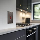 BG Electrical Nexus Metal Large Cooker Switch 45A Black Nickel LED Indicator view 7