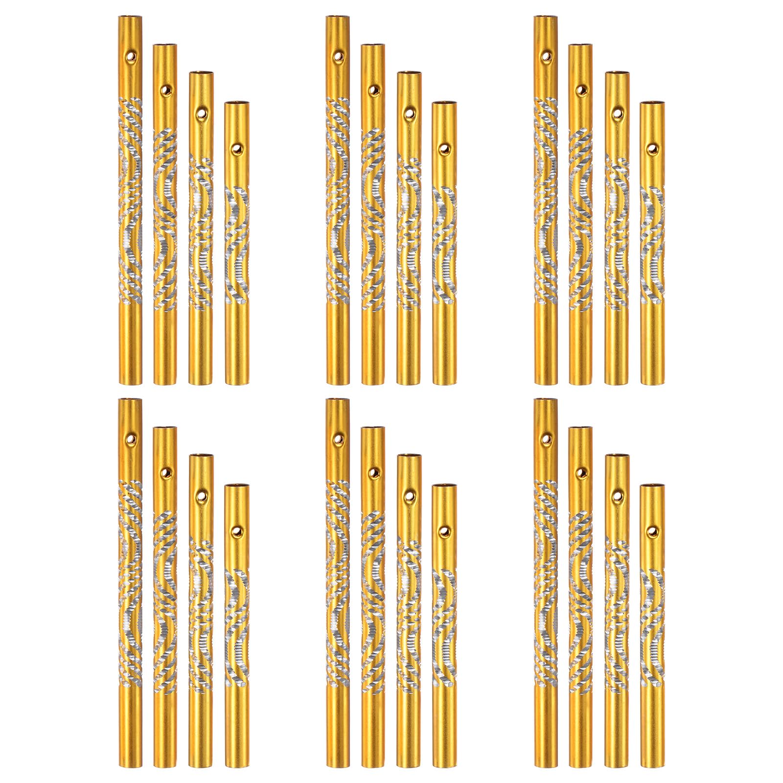 M METERXITY 24-Pack Wind Chime Tubes, 4 Sizes Aluminum Metal Wind Bell Empty Tubes for Outside/Adults Arts and Crafts/DIY [Yellow]