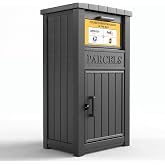 WTFGO Package Delivery Box for Outside, Parcel Drop Box, Black, 60 Gallon | Large, Lockable &amp; Weatherproof, Anti-Theft, For Porch, Curbside, House Storage