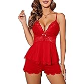 Avidlove Womens Sweetness Cami Set Lace Camisole Lingerie Nightwear Sexy Pajamas Lounge Sets