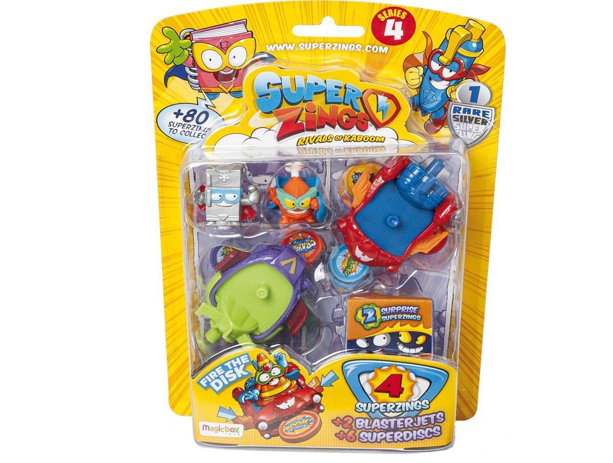SuperThings - Series 4 - BlasterJet Blister (PSZ4B416IN00) with 4 Figures (1 Silver) and 2 BlasterJet Vehicles