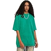 Unisex Short Sleeves Retro Vintage Style T-Shirt Casual Loose Wash Solid Basic Tee Tops