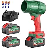 Cordless Leaf Blower with 2×4.0Ah Batteries and Charger, 980,000 RPM, Lightweight Handheld Design, 21V Powerful Blower with Adjustable Speed for Patio, Lawn Cleaning