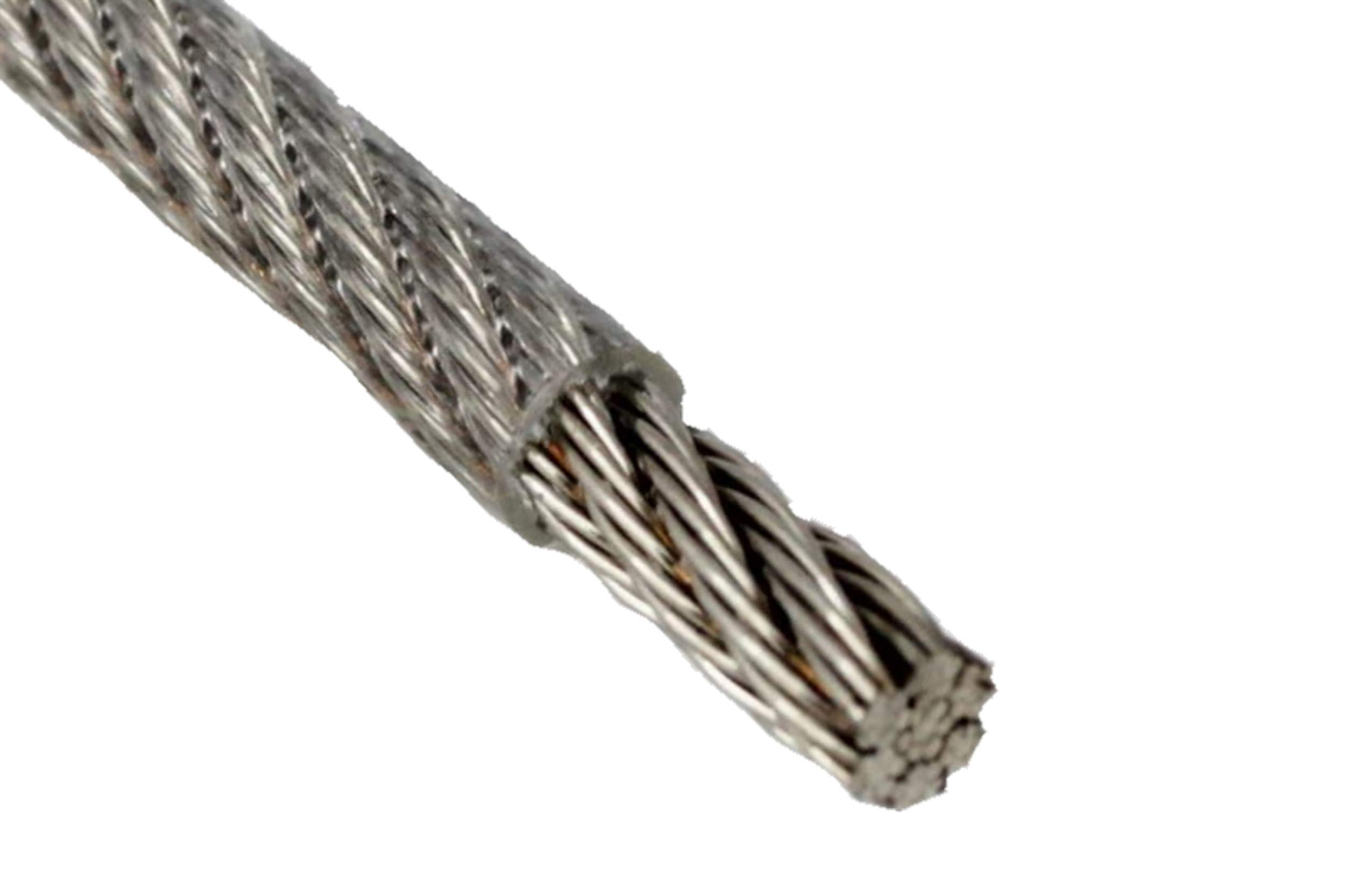 Wire rope 1/1.5 mm 15 m railing rope 1/1.5 mm stainless steel 7X7 coated PVC clear EN 1.4401 medium soft A4 Nirosta