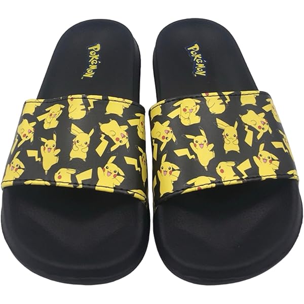 NEW Men\'s Size 10 Sandals Pikachu Pokemon Yellow Black NEW NWT Slides Pokémon Br Pokemon Shoes for Men Deals - New and used pre-owned Finds  main image 4