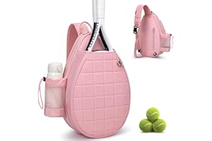 KAVIGOR Tennis Bag, Quilted Tennis Backpack Holds 2 Rackets, Waterproof Crossbody Sling Pickleball Bags for Women, Men and Youth